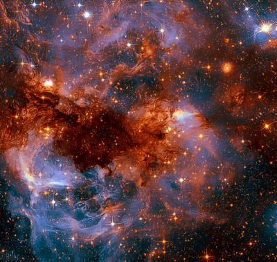 Nebula: Genesis 1:6 And God said, Let there be a firmament in the midst of the waters, and let it divide the waters from the waters.
7 And God made the firmament, and divided the waters which were under the firmament from the waters which were above the firmament: and it was so.
8 And God called the firmament Heaven. And the evening and the morning were the second day.
...
16 And God made two great lights; the greater light to rule the day, and the lesser light to rule the night: he made the stars also.
17 And God set them in the firmament of the heaven to give light upon the earth,
18 And to rule over the day and over the night, and to divide the light from the darkness: and God saw that it was good.

#firmament = #space distance.
waters which were above the firmament = #nebula (filtered water and "garden" for the stars).
day = hour, day, month, or year.