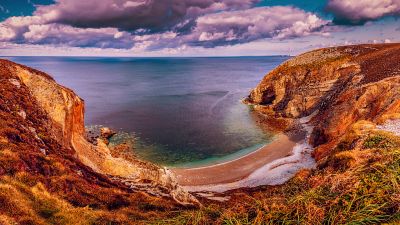 Beach: Hidden beach at Cap de la Chevre, Crozon peninsula, Armorique Regional Nature Park. #Beach